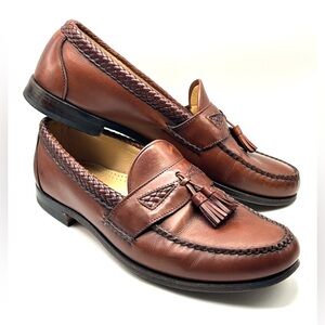 Allen Edmonds Maxfield Brown Leather Slip On Tassel Loafer Shoes Mens US 11 B